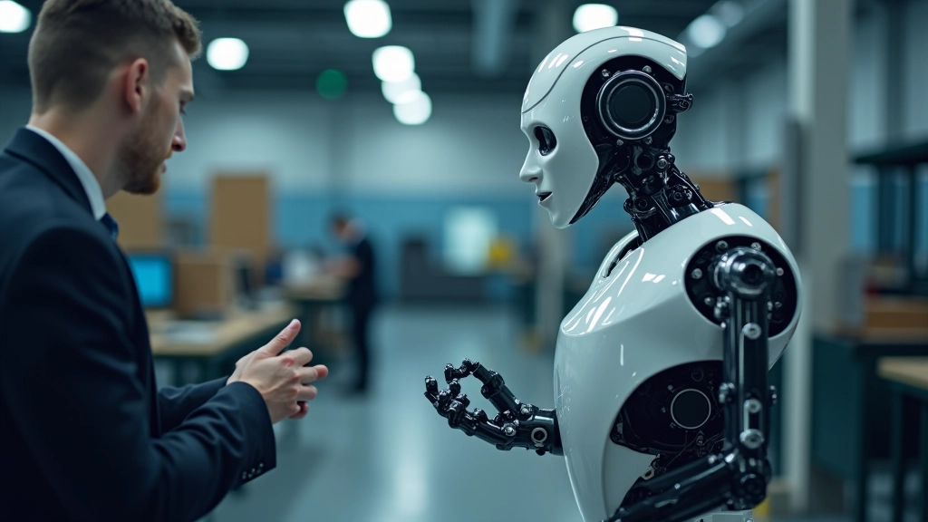 Koostöö robot õpitubas, inimese käsi lähedal, ohutu tööruum