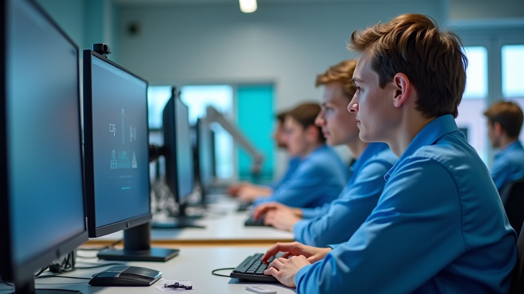 Õpilased praktikavad roboti programmeerimist koos juhendajaga